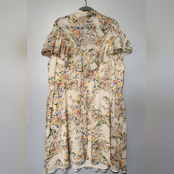 ELOQUII Floral Ruffle Tiered Chiffon Maxi Dress Size 24 Cottage Easter Spring - Picture 7 of 11